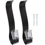 Lot de 2 chandeliers muraux en forme de s avec plateau � bougies en fer noir, id�al pour la d�coration ...