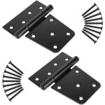 Lot de 2 charni�res de porte 3, 5 pouces en fer noir r�sistantes � la rouille avec 9 vis longues pour ...