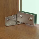 Lot de 2 charni�res de porte en verre et accessoires de meubles, charni�res de porte en verre non perfor�es ...