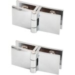 Lot de 2 charni�res pour portes vitr�es de biblioth�que, pivot � 180�, fixation double face, installation ...