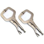 Lot de 2 colliers de serrage en c 27, 5 cm avec plaquettes pivotantes en acier pince �tau de soudage ...