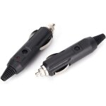 Lot de 2 connecteurs m�les 12 v pour allume - cigare de voiture avec fusible led rouge