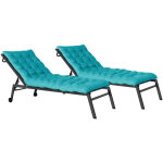 Lot de 2 coussins universels de transat adam 180 cm bleu canard