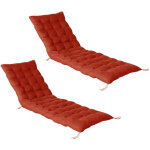 Lot de 2 coussins universels de transat adam 180 cm terracotta