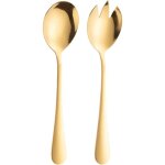 Lot 2 couverts salade double usage inox dor� : fourchette + cuill�re robustes pour famille, resto ou ...