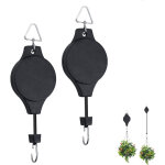 Lot de 2 crochets � poulie r�tractable pour les paniers de jardin, les pots de fleurs et les mangeoires ...