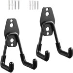 Lot de 2 crochets de rangement, crochet mural double pour garage, pour suspendre chaises pliantes, v�los ...