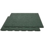 Trigano - lot de 2 dalles amortissantes 50x2, 5 cm en caoutchouc vert fonc