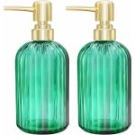 Lot de 2 distributeurs de savon de cuisine en verre avec pompe, distributeur de savon transparent pour ...