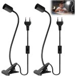 Lot de 2 douilles e27 avec clip, lampe � pince avec interrupteur et prise, lampe � pince avec col de ...