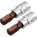 Lot de 2 douilles hexagonales 1 / 4  x h8 (8 mm), en acier s2 cr - v, longueur 1, 5 . compatibles avec ...