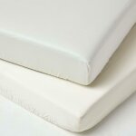 Homescapes - lot de 2 draps housse lit b�b� en coton �gyptien bio 400 fils cr�me, 60 x 120 cm