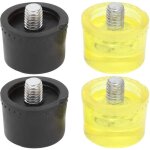 Lot de 2 embouts de rechange pour marteau en caoutchouc, t�te de frappe, maillet, jaune, noir (?25mm) ...
