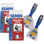 Lot de 2 enduits de rebouchage et lissage en poudre reboucheur semin int�rieur - sac de 1, 5 kg, un couteau ...