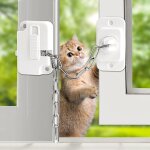 Lot de 2 entreb�illeurs fen�tre upvc r�glables, verrous s�curit� enfants / animaux, auto - adh�sifs, ...