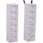 Homcom - lot de 2 tagres colonnes armoire de rangement cd - dvd 6 + 6 compartiments dim. 21l x 19l ...