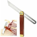 Lot de 2 fausse equerre menuisier en acier inoxydable et bois 200mm fausse equerre � manche 0 � 360 degr�s ...
