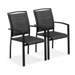 Lot de 2 fauteuils en aluminium noirs