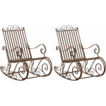 Clp - lot de 2 fauteuils  bascule d'extrieur smilla en fer forg marron