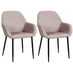 Lot de 2 fauteuils en velours c�tel� giulia rose home deco factory
