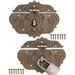 Lot de 2 fermetures antiques, design bronze fer, fermoirs de meubles, ferrures pour cadenas de rideaux, ...