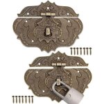 Lot de 2 fermetures antiques, design bronze fer, fermoirs de meubles, ferrures pour cadenas de rideaux, ...