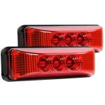 Lot de 2 feux de gabarit lat�raux avant et arri�re � 3 led rouges pour camion et remorque, 3, 9 pouces, ...