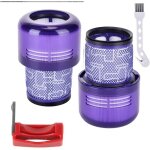 Lot de 2 filtres pour aspirateur dyson v11 lavable, pi�ces de rechange (avec 1 verrou et 1 brosse)