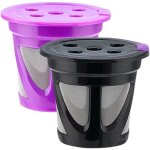 Lot de 2 filtres  caf rutilisables k - cups, dosettes rechargeables pour machines  expresso