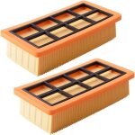Lot de 2 filtres plisss plats de rechange karcher wet - dry vacuu, filtre aspirateur karcher