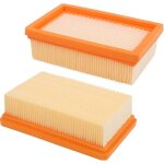 Lot de 2 filtre remplacement accessoire pour aspirateur pour aspirateur krcher wd4 wd5 wd6 mv4 mv5 mv6 ...