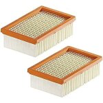 Lot de 2 filtre remplacement pour aspirateur k�rcher wd4 wd5 wd6 mv4 mv5 mv6 pliss� plat,