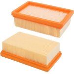 Lot de 2 filtre remplacement pour aspirateur krcher wd4 wd5 wd6 mv4 mv5 mv6 pliss plat