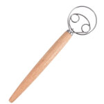 Lot de 2 fouets � p�te danois en acier inoxydable, double trou, pour pain et p�tisserie