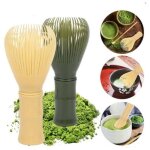 Lot de 2 fouets en r�sine pour poudre de th� vert matcha, fouet � poudre r�utilisable (jaune + vert)