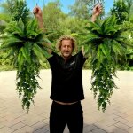 Lot 2 foug�res boston artificielles 32 pouces ? plantes suspendues ext�rieur, d�coration jardin terrasse ...