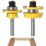 Lot de 2 fraises � rainure et � rainure groove et tongue - tige de 8 mm - ensemble de fraises � rainure ...