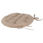 Lot de 2 galettes de chaise ronde en coton coloris lin - diam�tre 38 cm