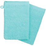 Lot de 2 gants de toilette praia bleu turquoise 15x21cm atmosphera crateur d'intrieur