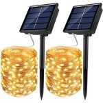 [lot de 2] guirlande lumineuse exterieur solaire, 22m 200 led guirlande guinguette solaire exterieure ...