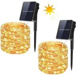 Lot de 2 guirlande lumineuse solaire ext�rieur 22 m 200 led guirlande lumineuse solaire 8 modes �tanche ...