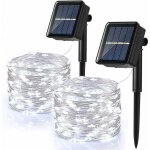 Lot de 2] guirlande lumineuse solaire ext�rieure, 100 led guirlande lumineuse solaire �tanche 10m 8 modes ...