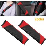 Lot de 2 housses de ceinture de s�curit� pour voiture, protection d'�paule en fibre de carbone, coussin ...