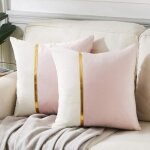 Lot de 2 housses de coussin d�coratives 45 x 45 cm pour salon, canap� ou chambre, patchwork de velours ...