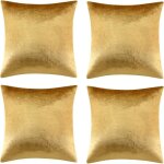 Lot de 2 housses coussin velours or 60�60 cm, carr� d�coratif, sofa / divan / lit