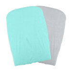 Lot 2 housses matelas a langer - aqua / perle - domiva Lot 2 housses matelas a langer - aqua / perle - domiva
