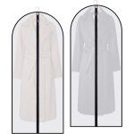 Lot de 2 housses pour robes longues 60x140 cm, transparentes et imperm�ables, avec fermeture �clair
