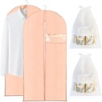 Lot de 2 housses de vtements 60 x 120 cm avec sac  chaussures, pour costumes et manteaux, avec fermeture ...