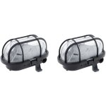 Lot de 2 hublots ovales 60w ip44 e27 classe ii - noir zenitech Lot de 2 hublots ovales 60w ip44 e27 classe ii - noir zenitech