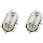 Lot de 2 hublots ovales extérieurs 5w ip44 + ampoule led - zenitech Lot de 2 hublots ovales extérieurs 5w ip44 + ampoule led - zenitech